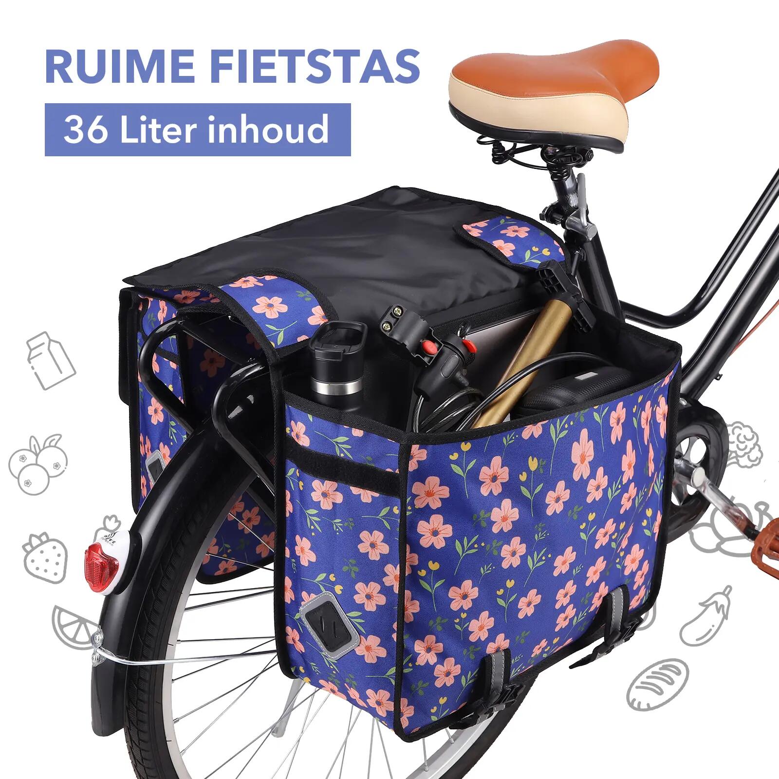 Fietstas Toerfietsen Dubbel 36L Waterdicht Reflecterend Afneembaar Blauw 6/7