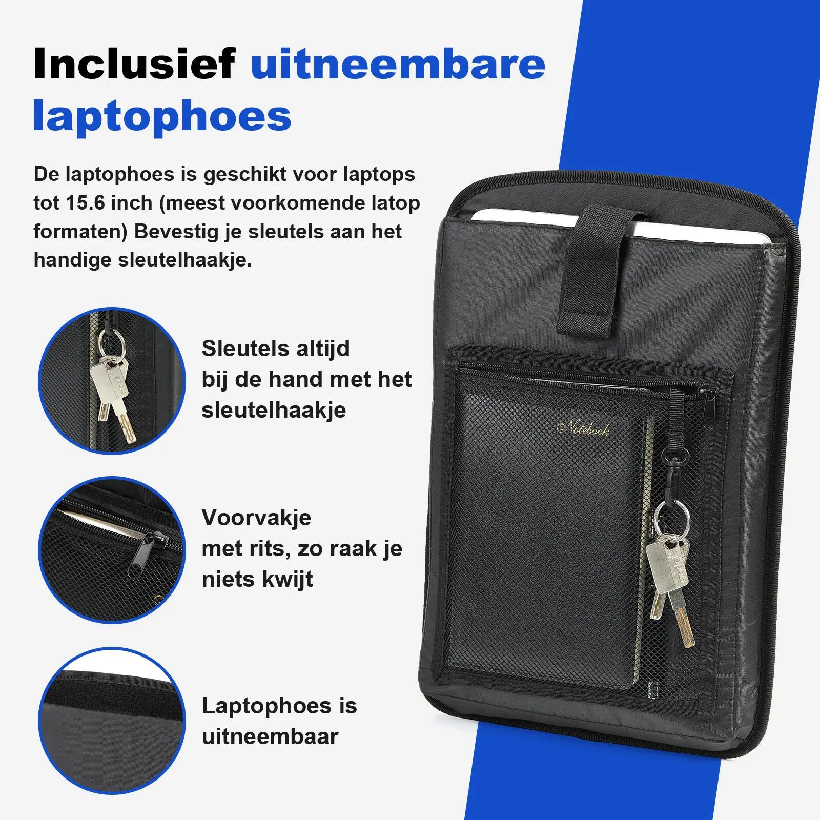 Fietstas Toerfietsen Rolltop 20L 3 In 1 Rugtas En Schoudertas Zwart 5/7