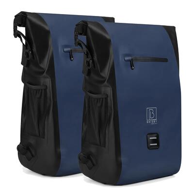 Fietstas toerfietsen rolltop set 40l 2 tassen 3 in 1 waterdicht blauw