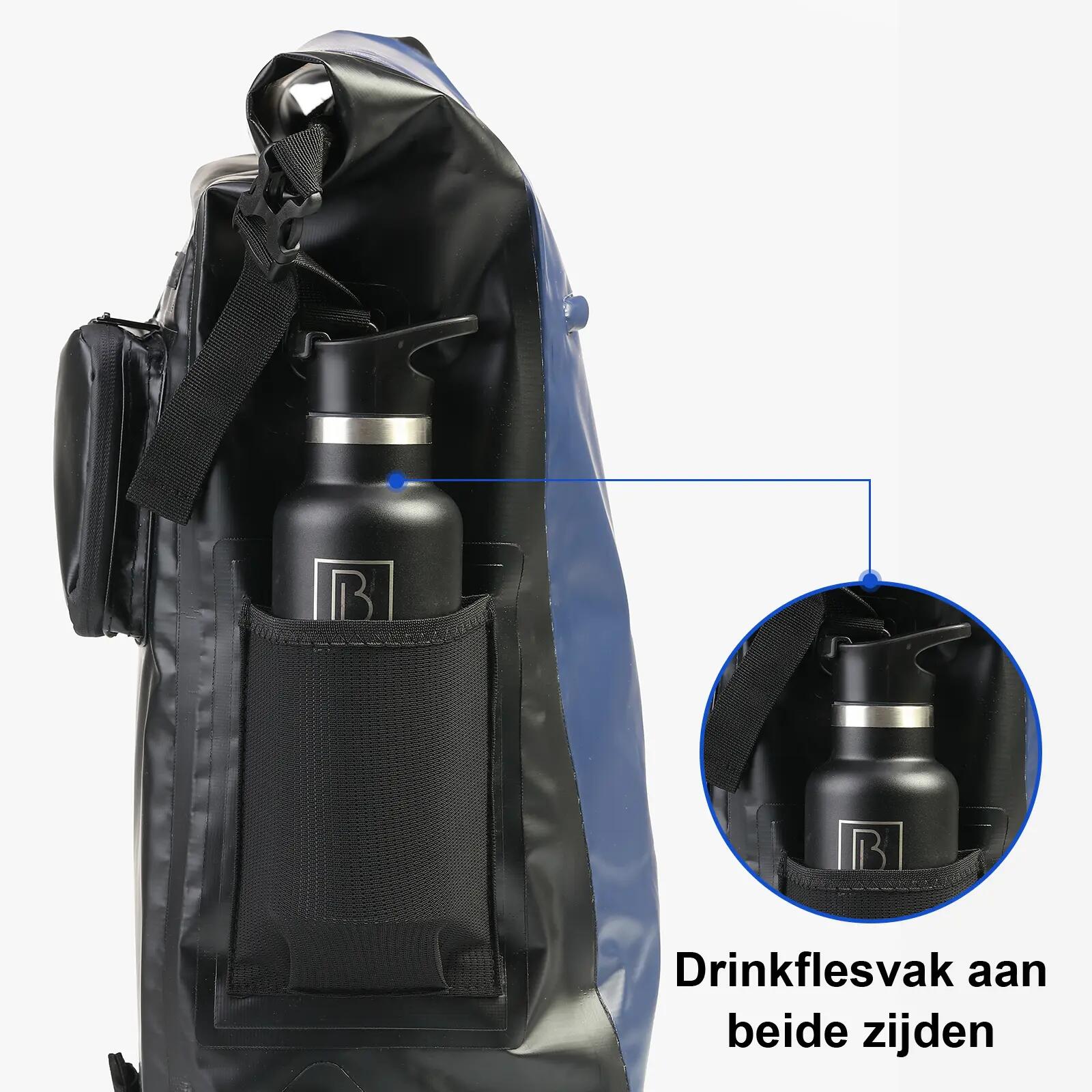 Fietstas Toerfietsen Rolltop Set 40L 2 Tassen 3 In 1 Waterdicht Blauw 7/7