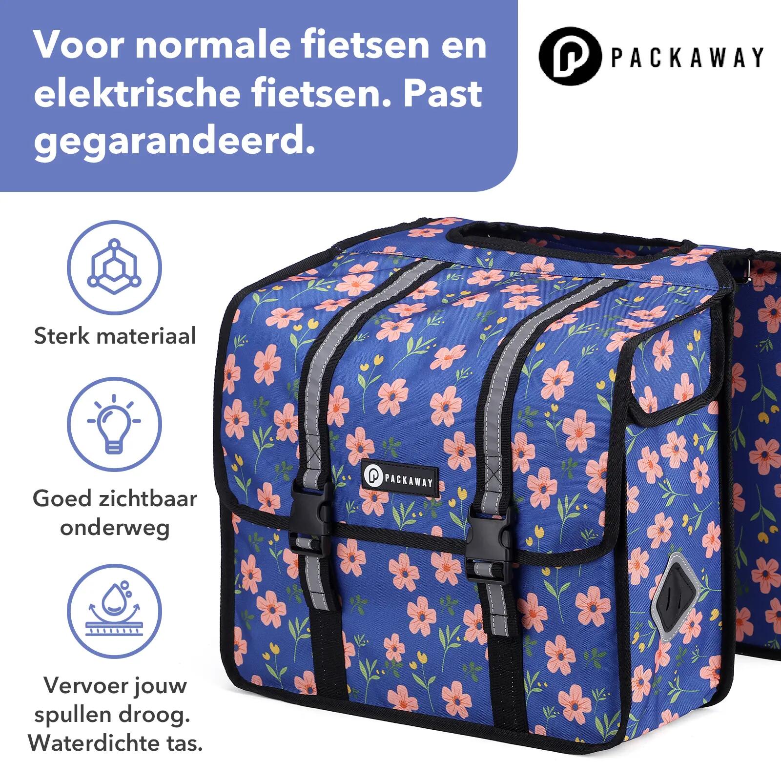 Fietstas Toerfietsen Dubbel 36L Waterdicht Reflecterend Afneembaar Blauw 4/7