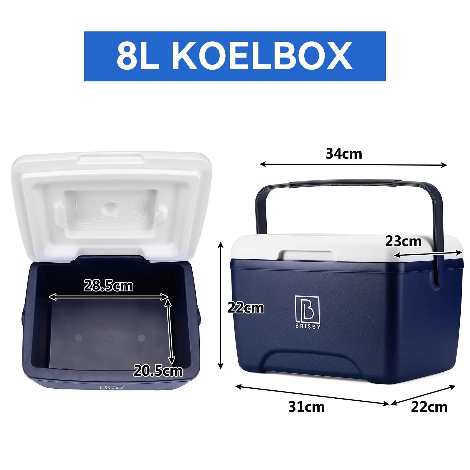 Koelbox Kamperen Thermosset 8L Incl. 2 Koelelementen En Thermosfles Blauw 6/7