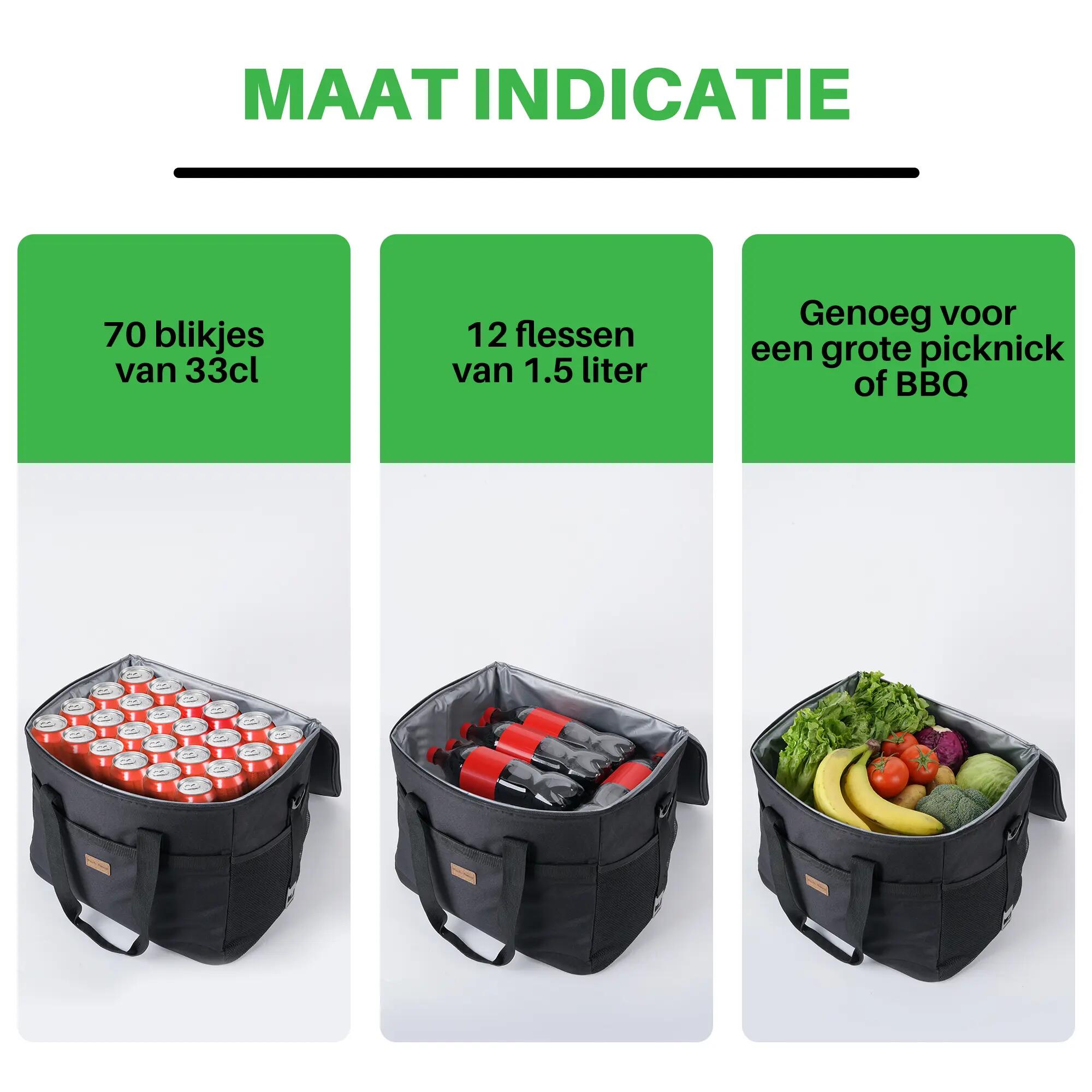 Koelbox Kamperen Divider 40L Vakverdeler Opvouwbaar Incl. 6 Koelelementen Zwart 6/7