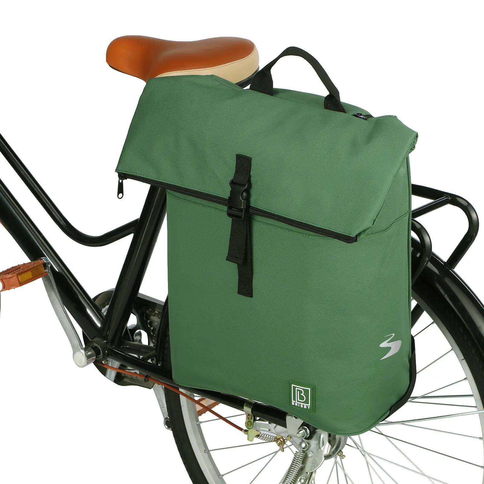 Fietstas Toerfietsen Fietstrolley 18L Tot 28L Met Wielen Laptopvak Groen 7/7