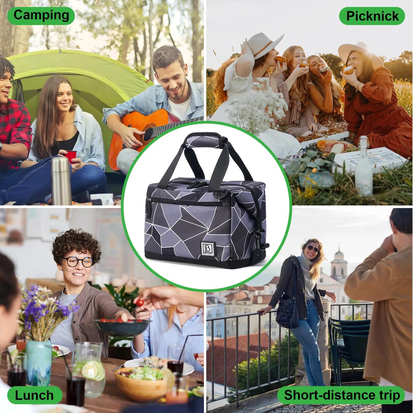 Lunchbox Outdoor Classic 12L Uitvouwbaar Incl. Schouderband Grijs 5/7