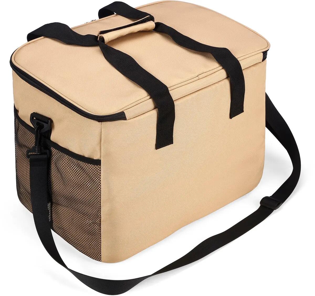 Koelbox Kamperen Fold 40L Opvouwbaar Incl. 6 Koelelementen Beige 2/7