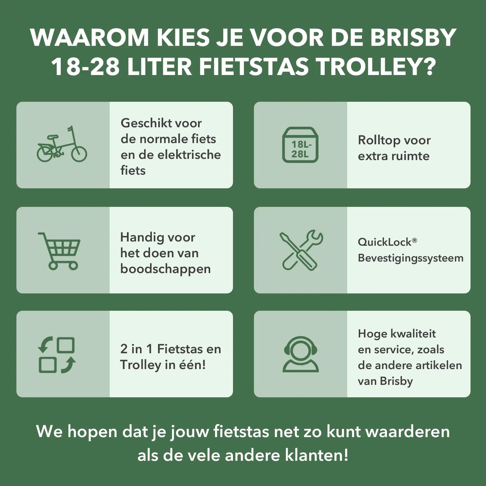 Fietstas Toerfietsen Fietstrolley 18L Tot 28L Met Wielen Laptopvak Groen 5/7