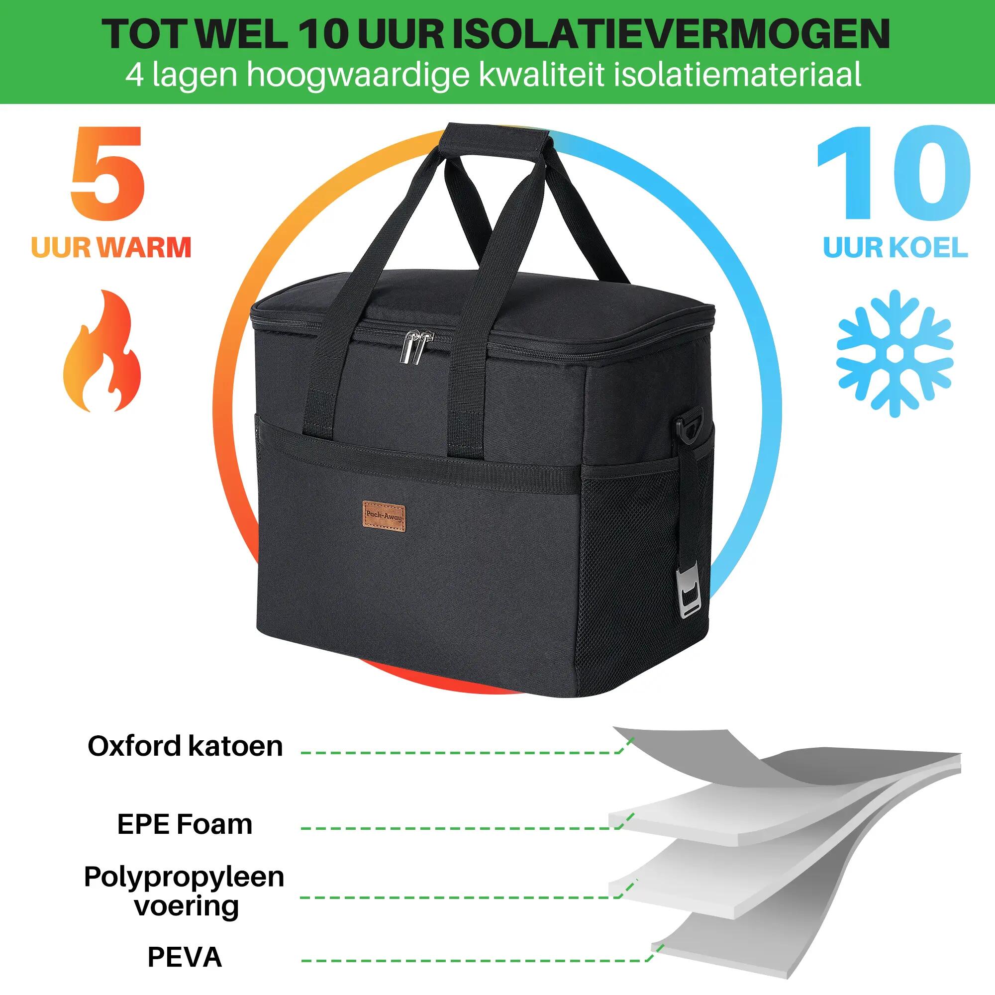Koelbox Kamperen Divider 40L Vakverdeler Opvouwbaar Incl. 6 Koelelementen Zwart 4/7