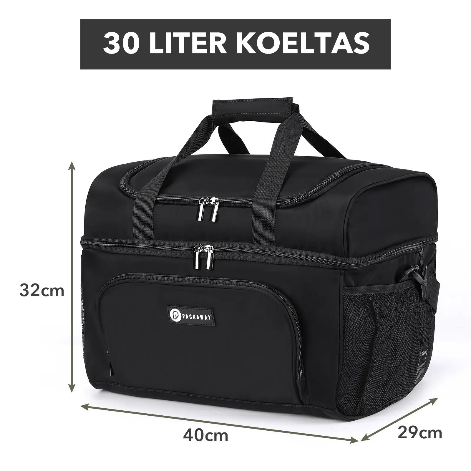 Koelbox Kamperen Duo 30L 2 Geïsoleerde Vakken Incl. 4 Koelelementen Zwart 4/7