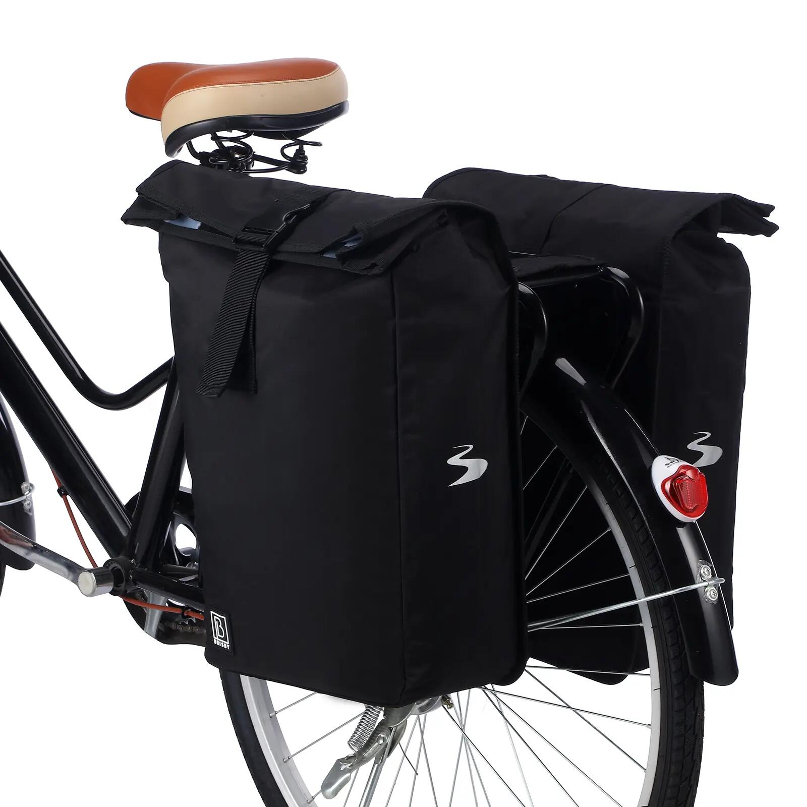Fietstas Toerfietsen Rolltop 39L Dubbel Waterdicht Reflecterend Zwart 7/7