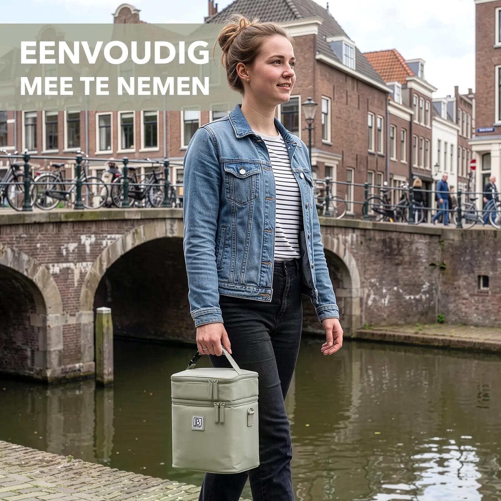Lunchbox Outdoor Koeltas 12L 2 Geïsoleerde Vakken Incl. 2 Koelelementen Groen 7/7