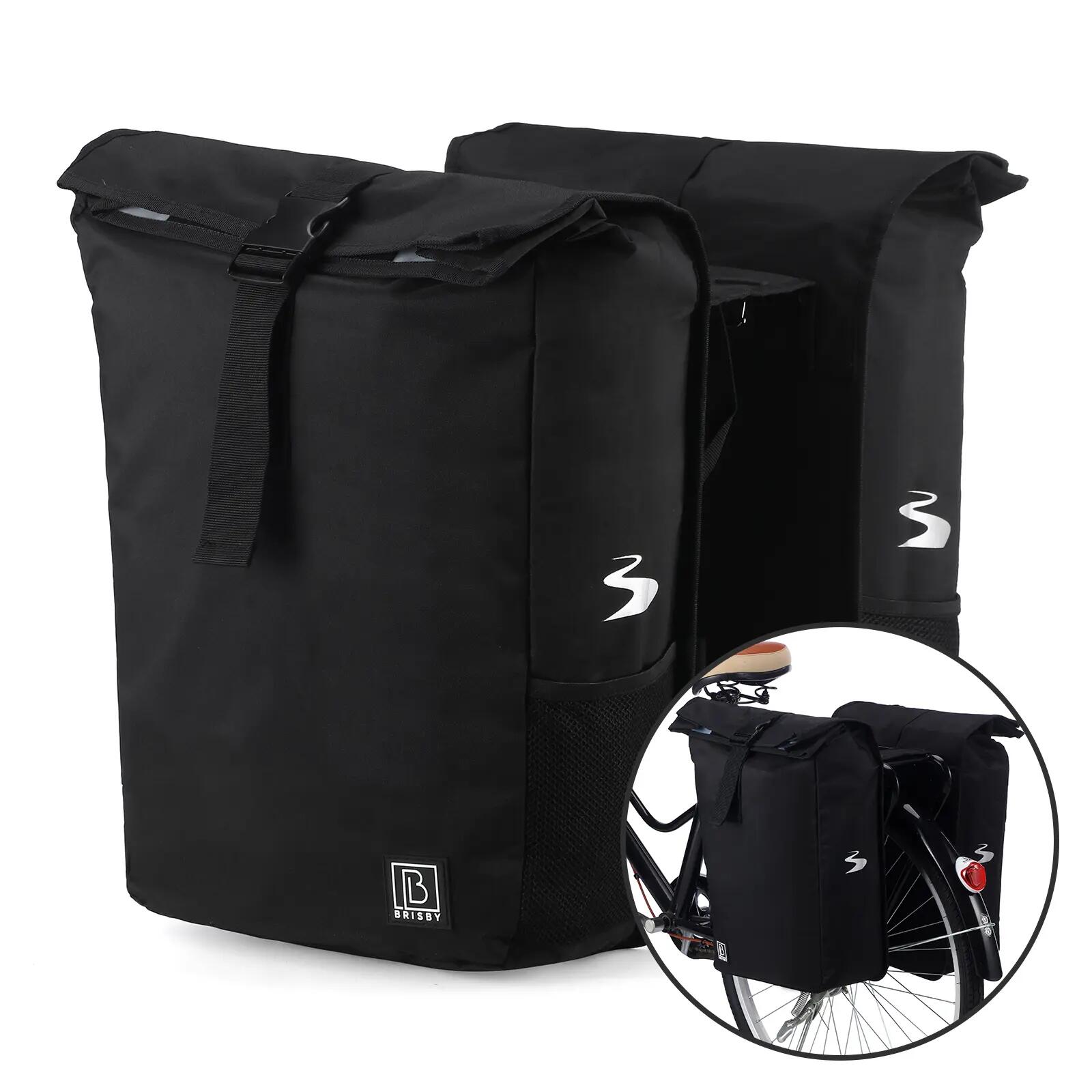 Fietstas Toerfietsen Rolltop 39L Dubbel Waterdicht Reflecterend Zwart 5/7