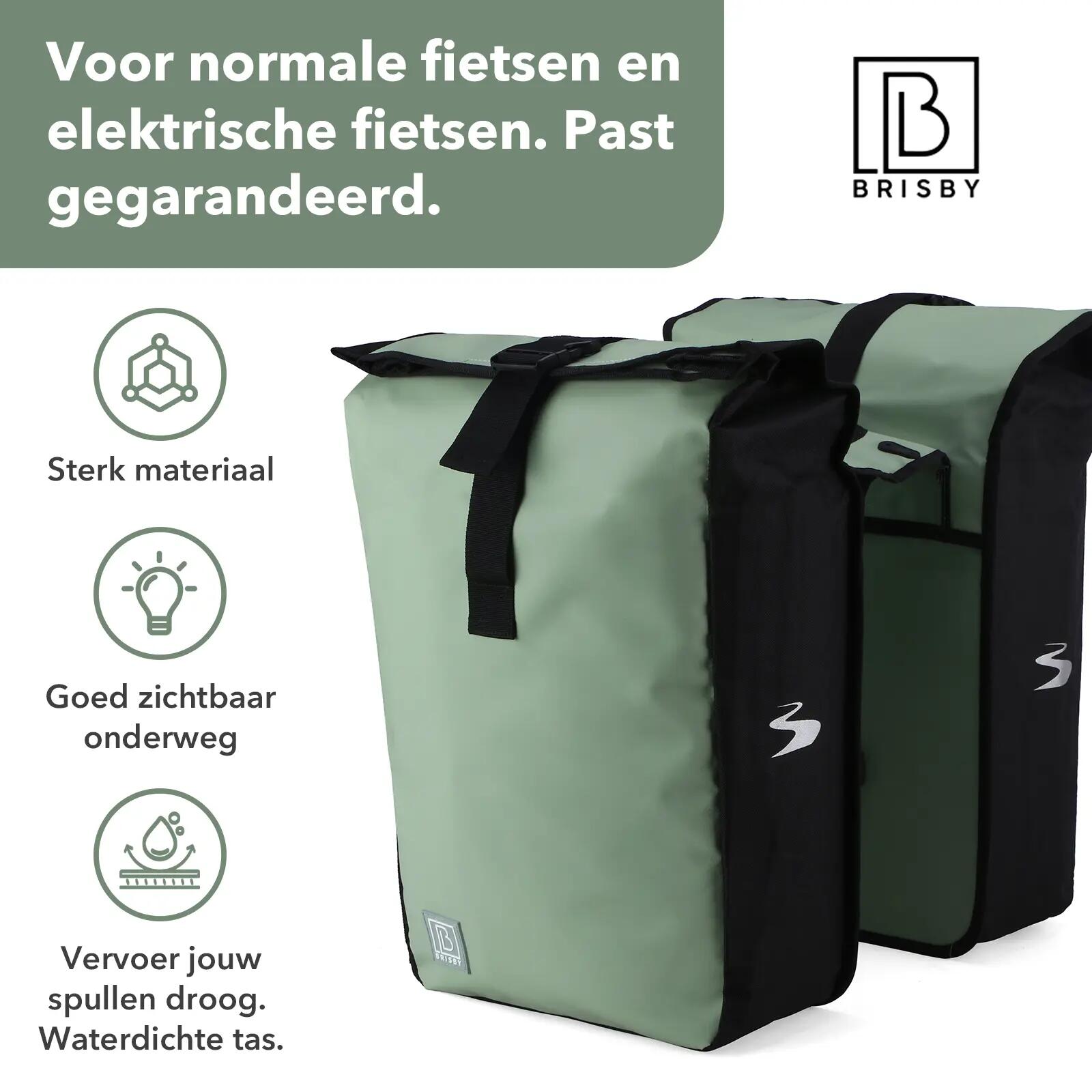 Fietstas Toerfietsen Rolltop 39L Dubbel Waterdicht Reflecterend Groen 7/7
