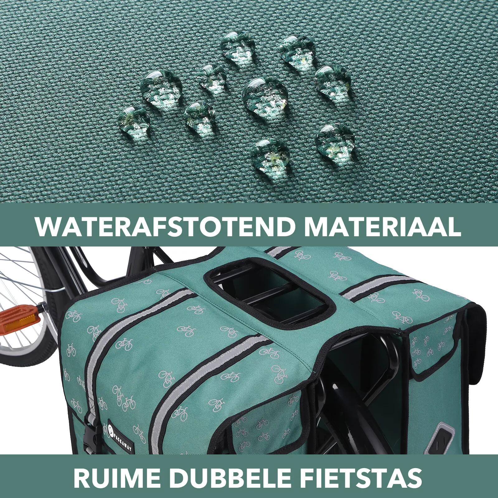 Fietstas Toerfietsen Dubbel 36L Waterdicht Reflecterend Afneembaar Groen 3/7