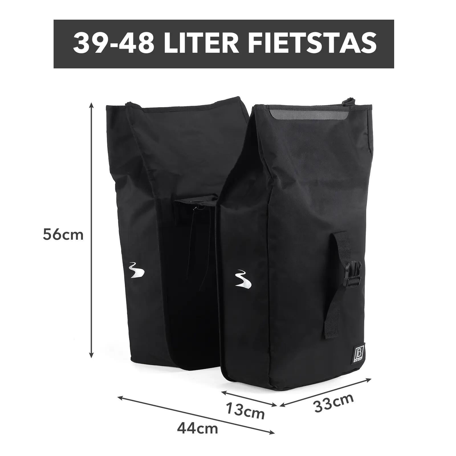 Fietstas Toerfietsen Rolltop 39L Dubbel Waterdicht Reflecterend Zwart 3/7