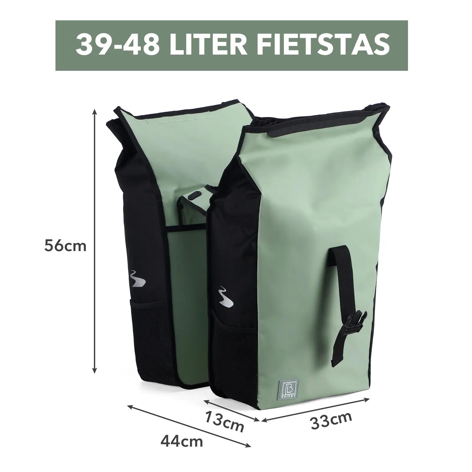 Fietstas Toerfietsen Rolltop 39L Dubbel Waterdicht Reflecterend Groen 5/7