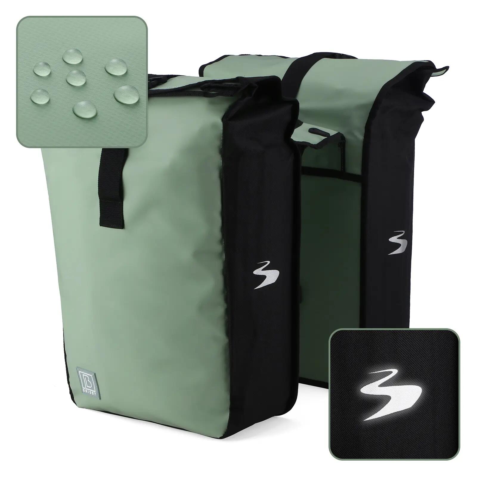 Fietstas Toerfietsen Rolltop 39L Dubbel Waterdicht Reflecterend Groen 4/7