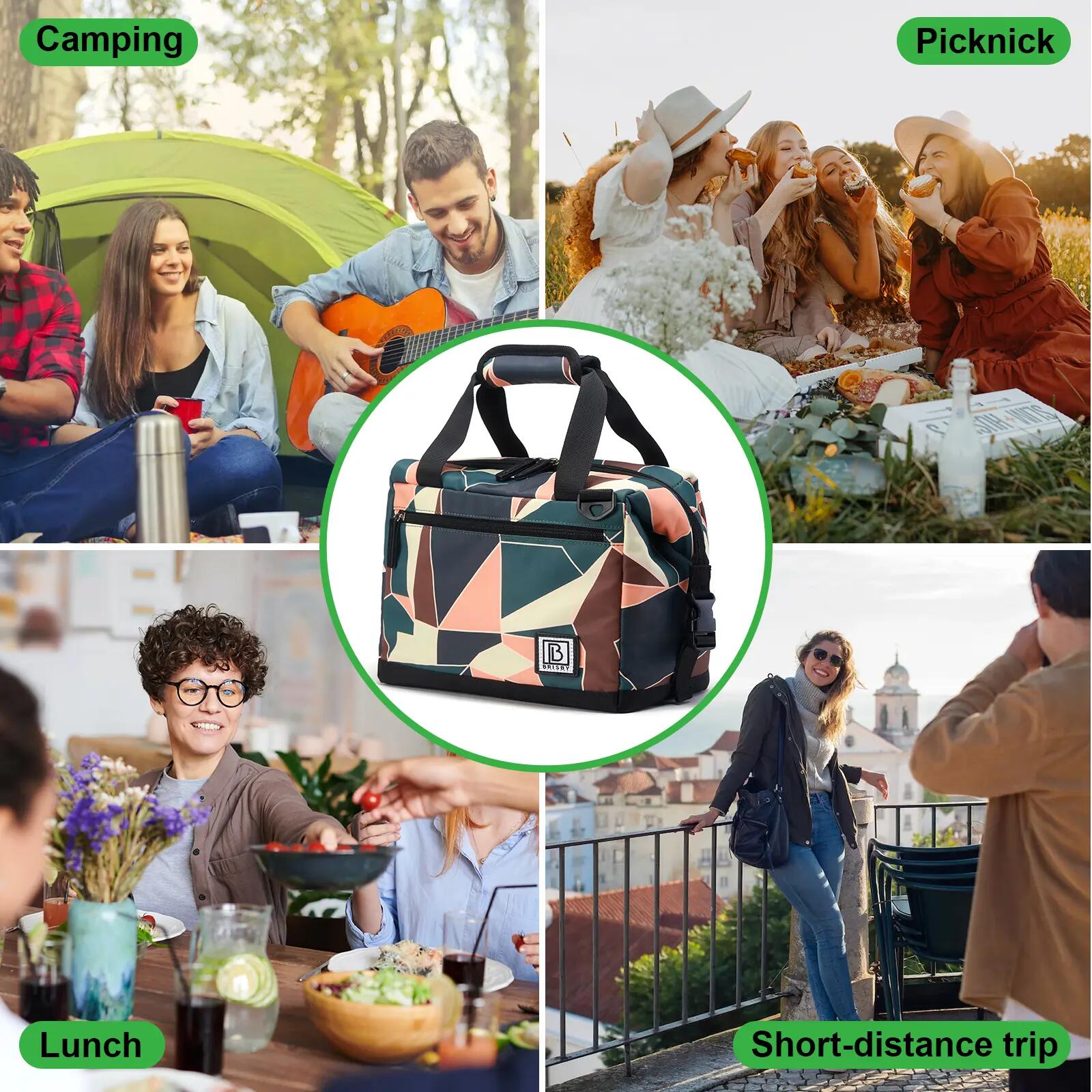 Lunchbox Outdoor Classic 12L Uitvouwbaar Incl. Schouderband Meerkleurig 4/7