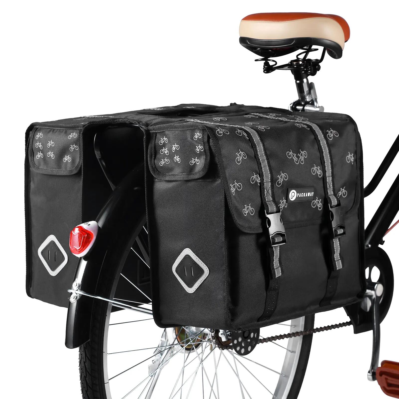 Fietstas Toerfietsen Dubbel Koelzak 36L Waterdicht Reflecterend Zwart 7/7