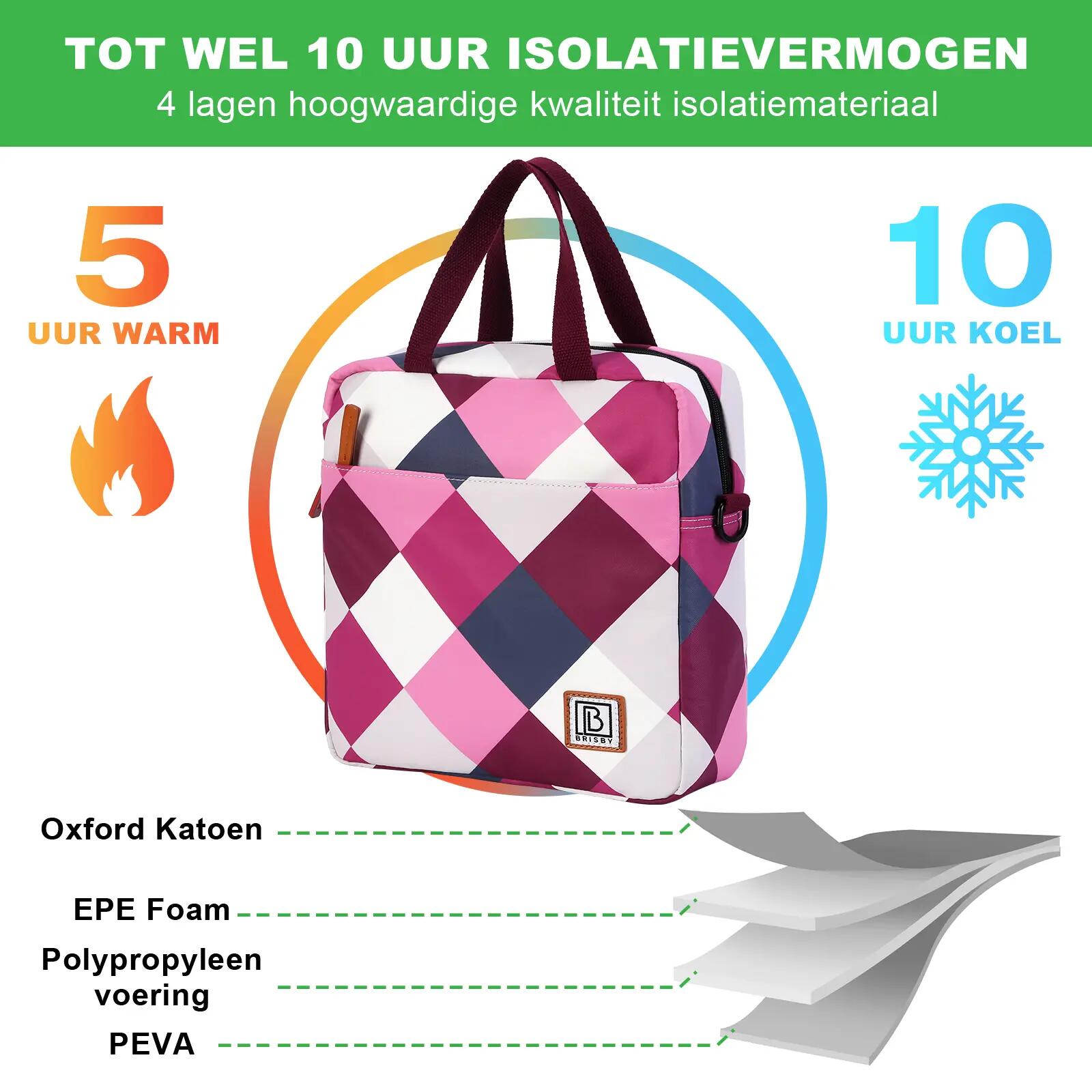 Lunchbox Outdoor Classic 7L Incl. 2 Koelelementen En Schouderband Roze 7/7