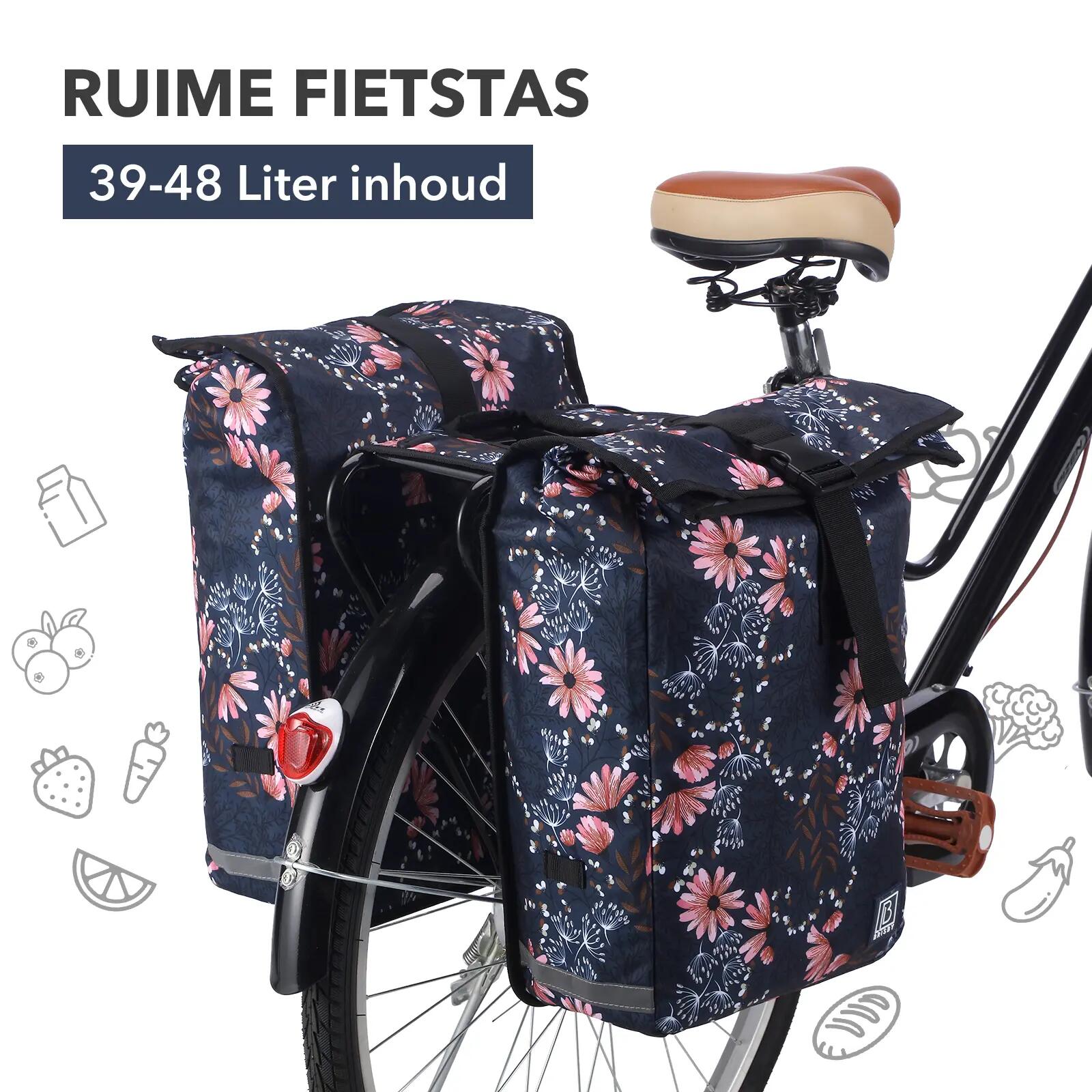 Fietstas Toerfietsen Rolltop 39L Dubbel Waterdicht Reflecterend Meerkleurig 3/7
