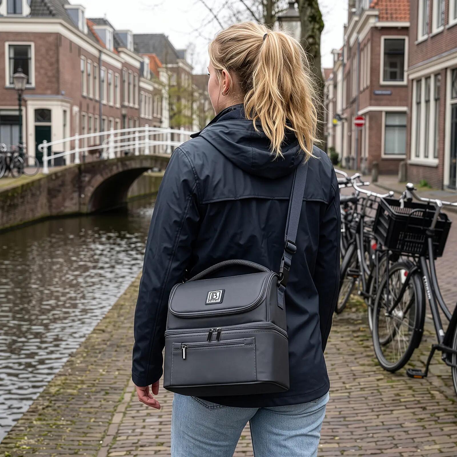 Lunchbox Outdoor Koeltas 11L 2 Geïsoleerde Vakken Koel En Warm Blauw 7/7