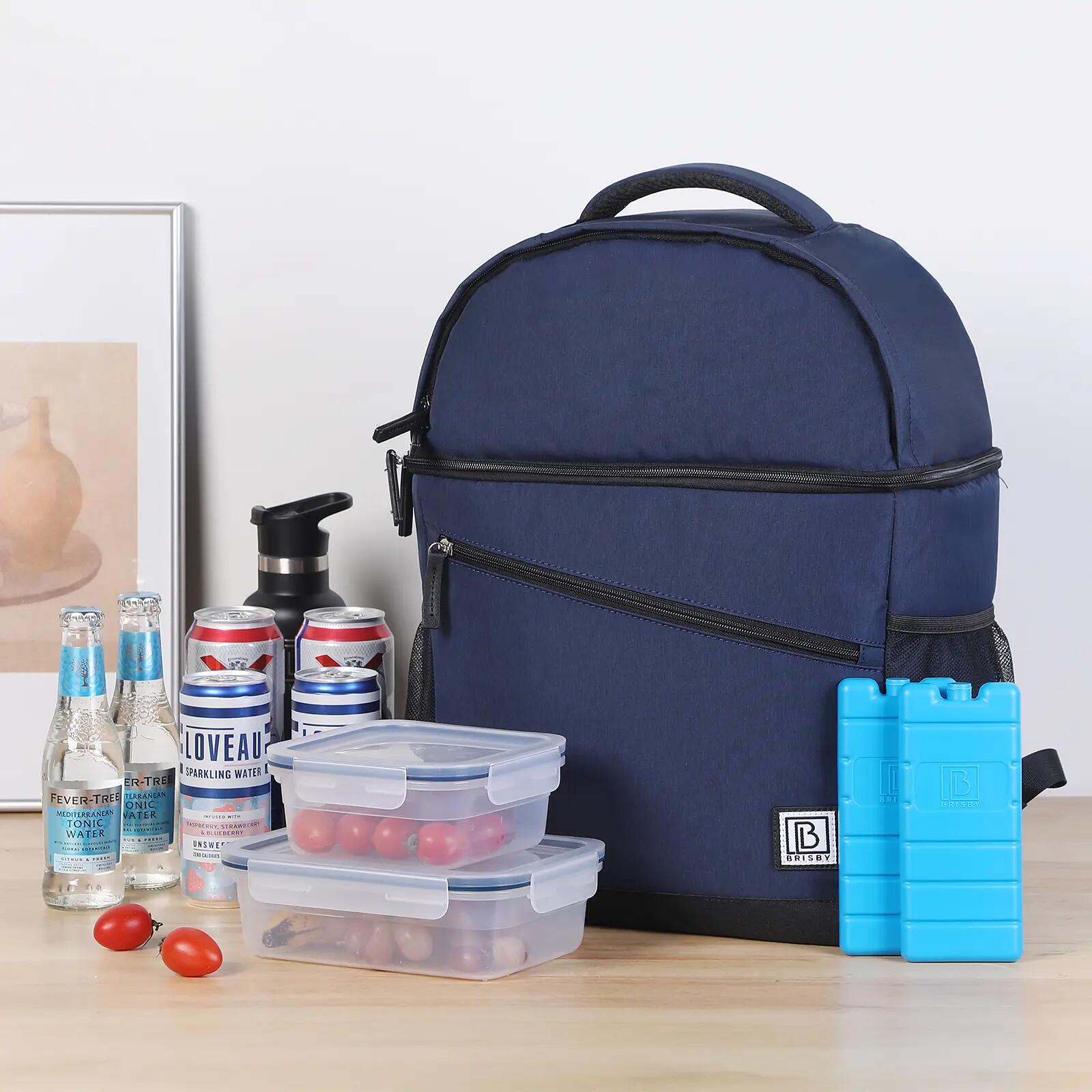 Rugzakkoeler Kamperen Rugzak 25L 4-laags Geïsoleerd Incl. 2 Koelelementen Blauw 7/7