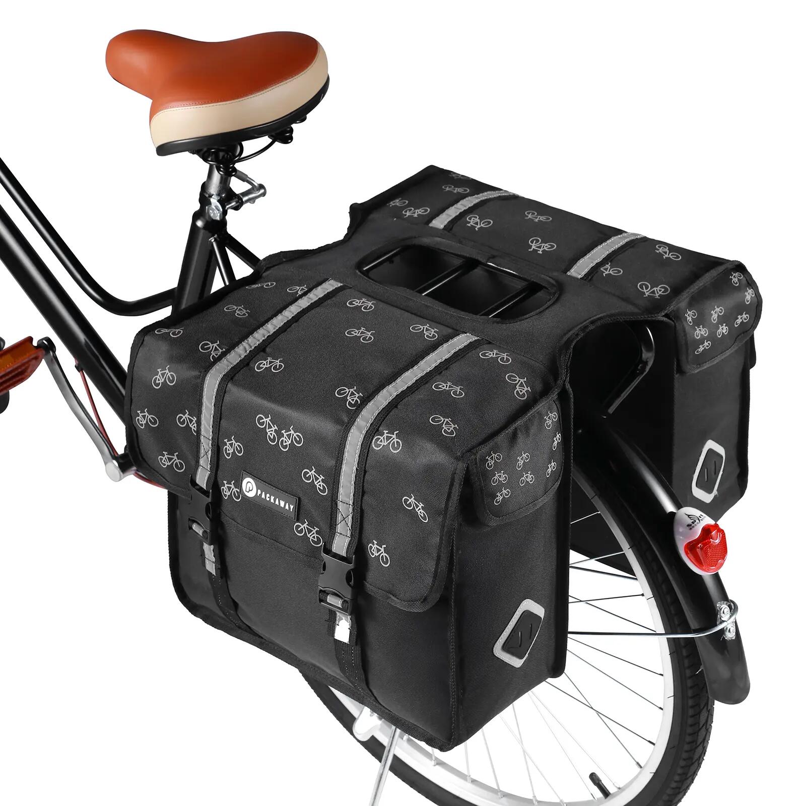 Fietstas Toerfietsen Dubbel Koelzak 36L Waterdicht Reflecterend Zwart 6/7