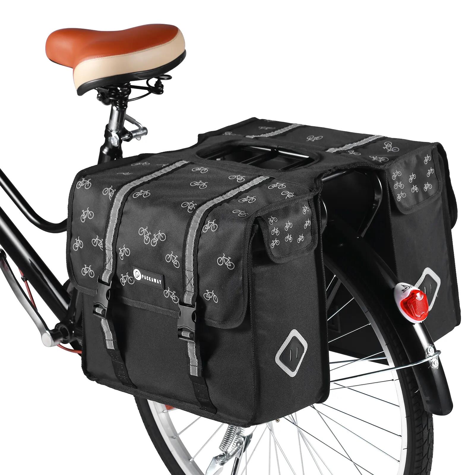 Fietstas Toerfietsen Dubbel Koelzak 36L Waterdicht Reflecterend Zwart 5/7