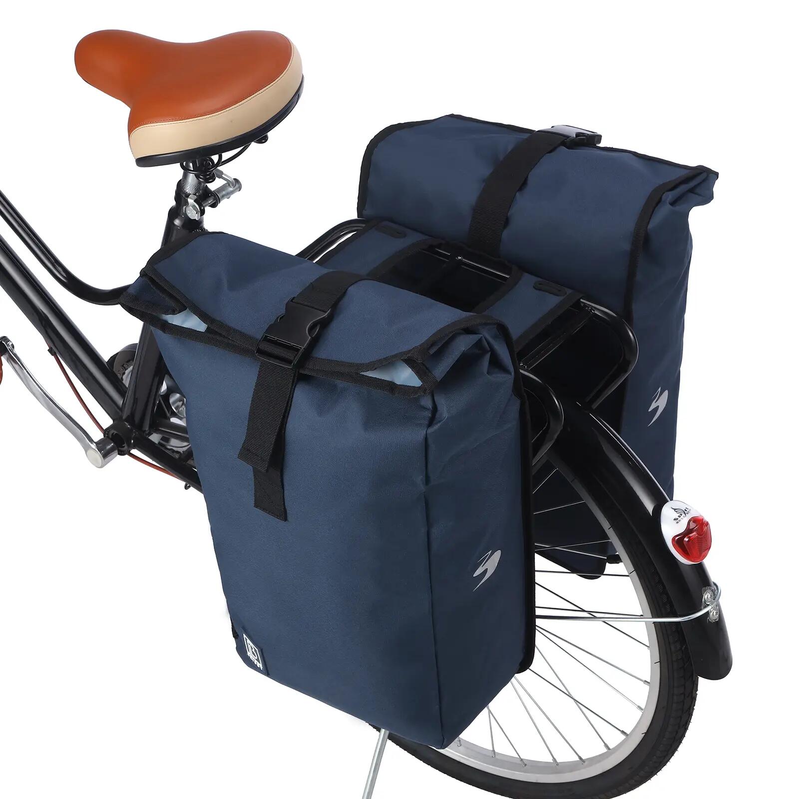 Fietstas Toerfietsen Rolltop 39L Dubbel Waterdicht Reflecterend Blauw 5/7
