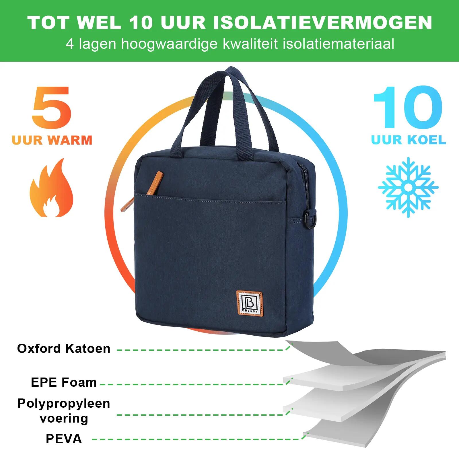 Lunchbox Outdoor Classic 7L Incl. 2 Koelelementen En Schouderband Blauw 7/7