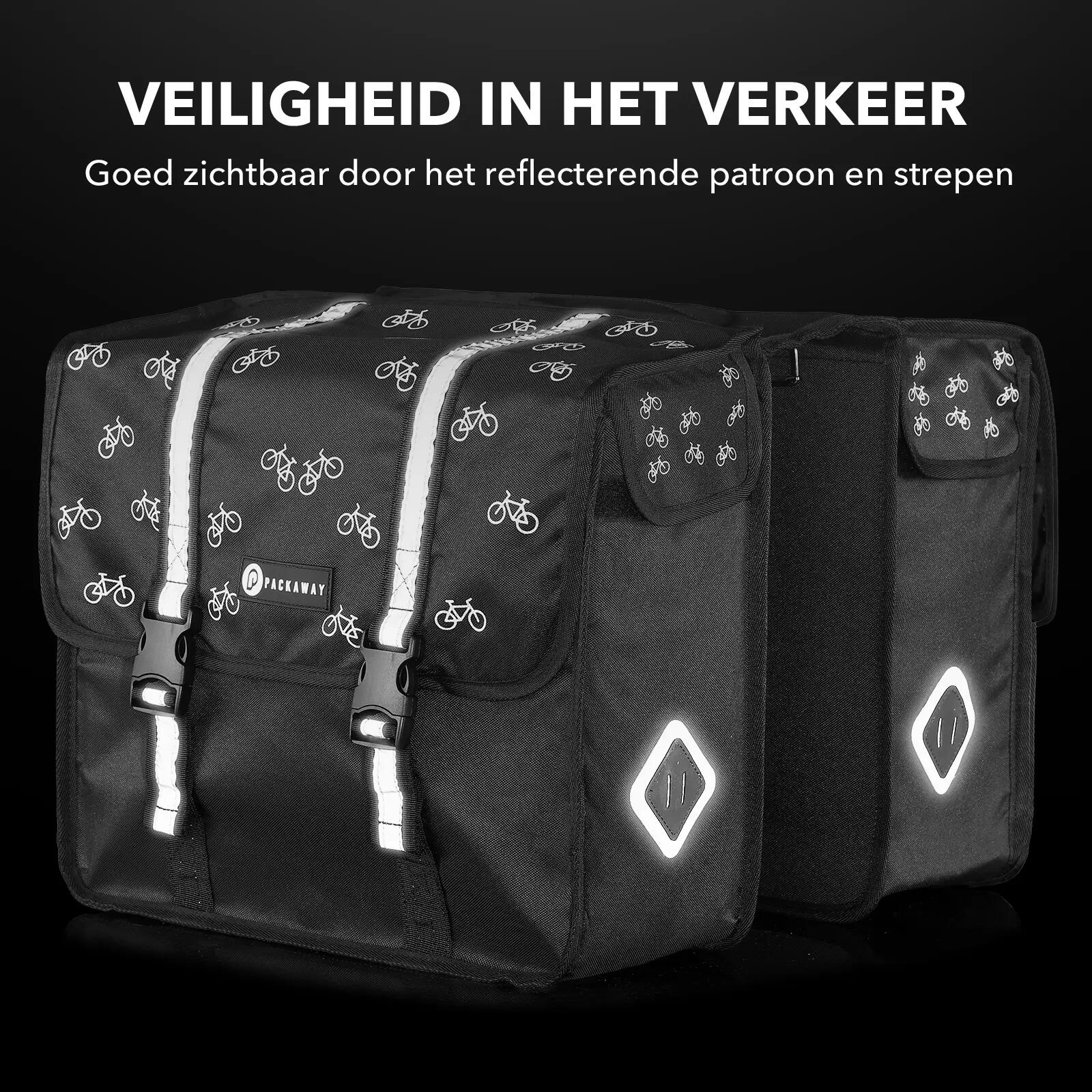 Fietstas Toerfietsen Dubbel Koelzak 36L Waterdicht Reflecterend Zwart 4/7