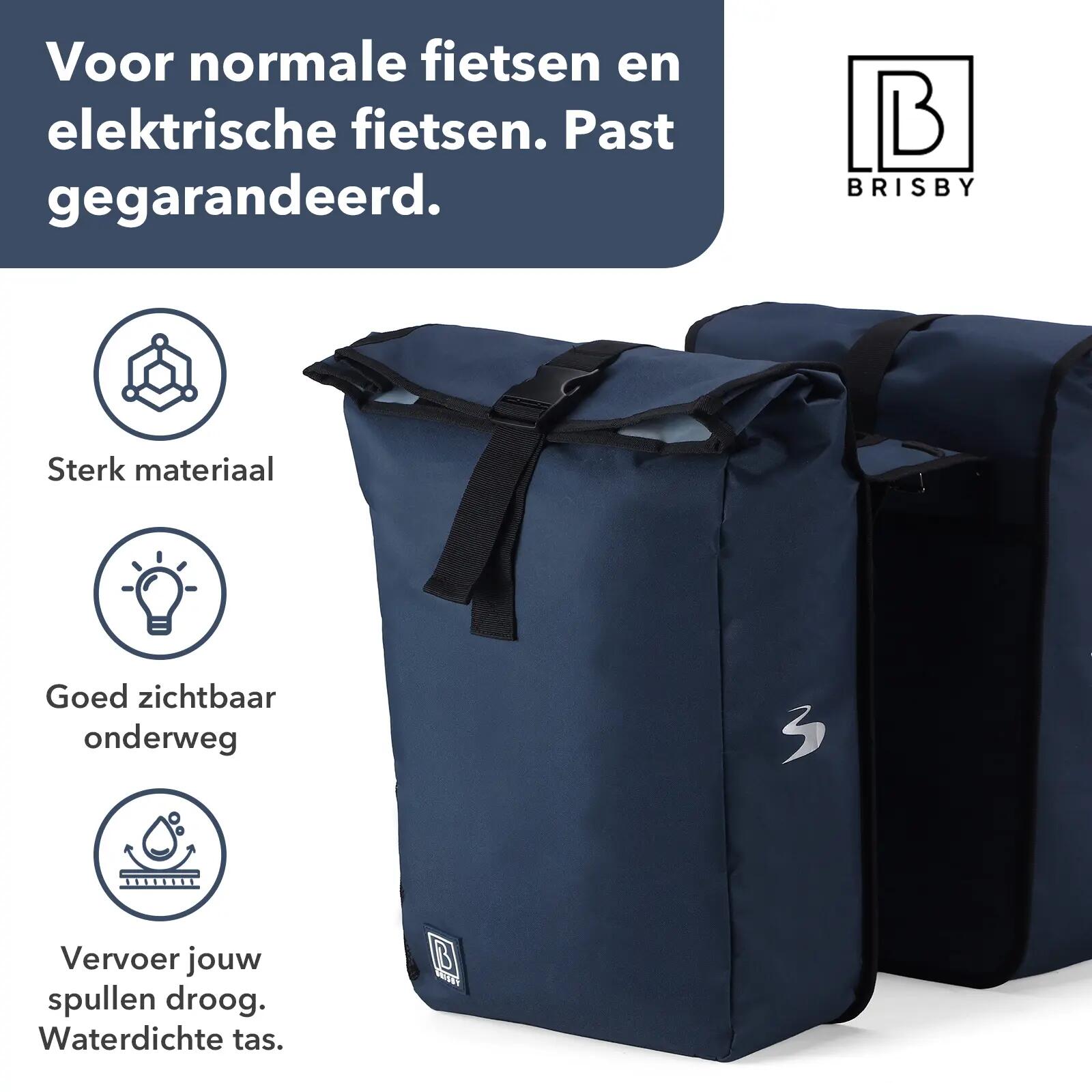 Fietstas Toerfietsen Rolltop 39L Dubbel Waterdicht Reflecterend Blauw 4/7