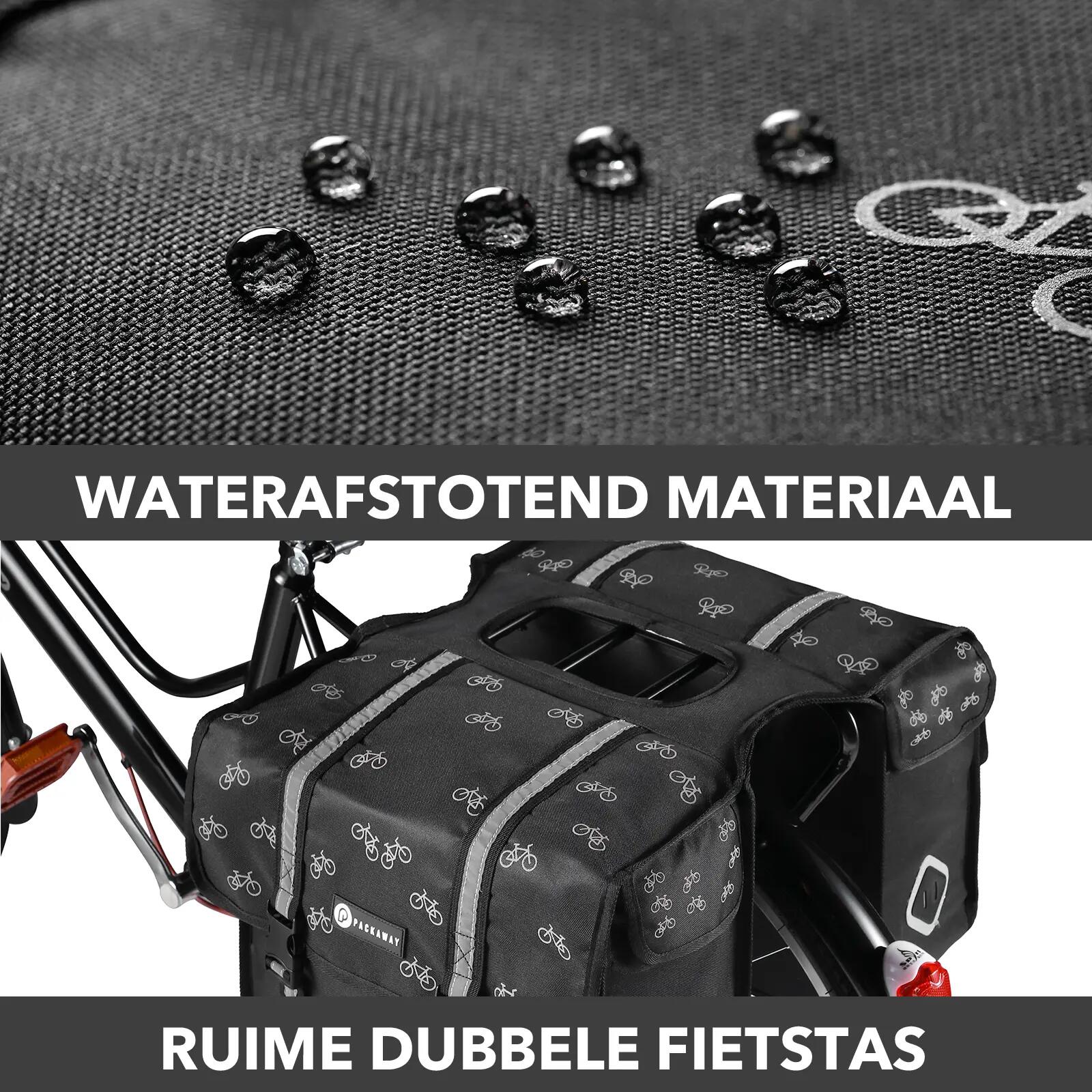 Fietstas Toerfietsen Dubbel Koelzak 36L Waterdicht Reflecterend Zwart 3/7