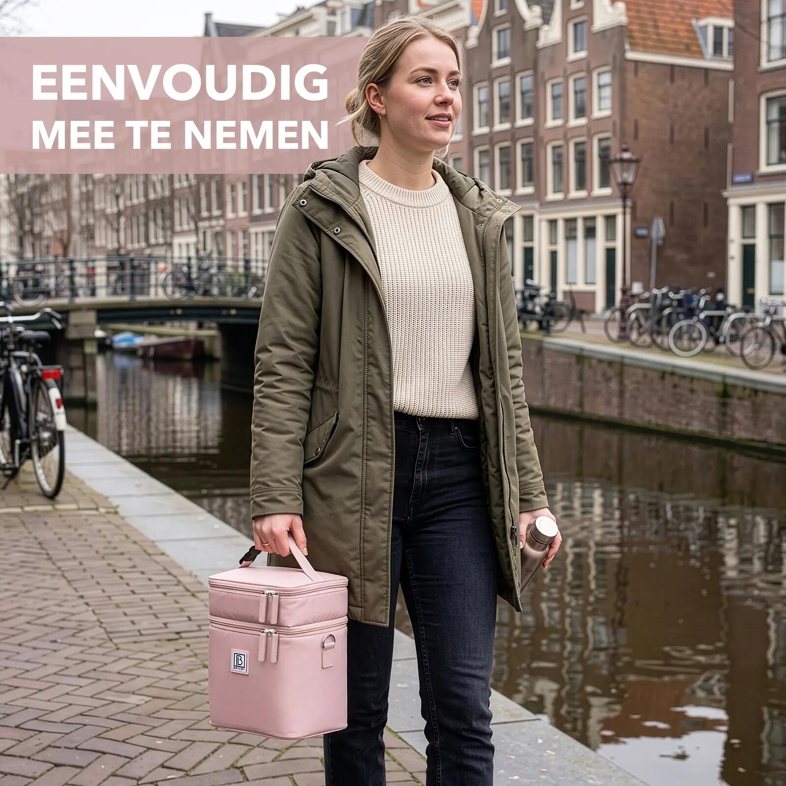 Lunchbox Outdoor Koeltas 12L 2 Geïsoleerde Vakken Incl. 2 Koelelementen Roze 6/7