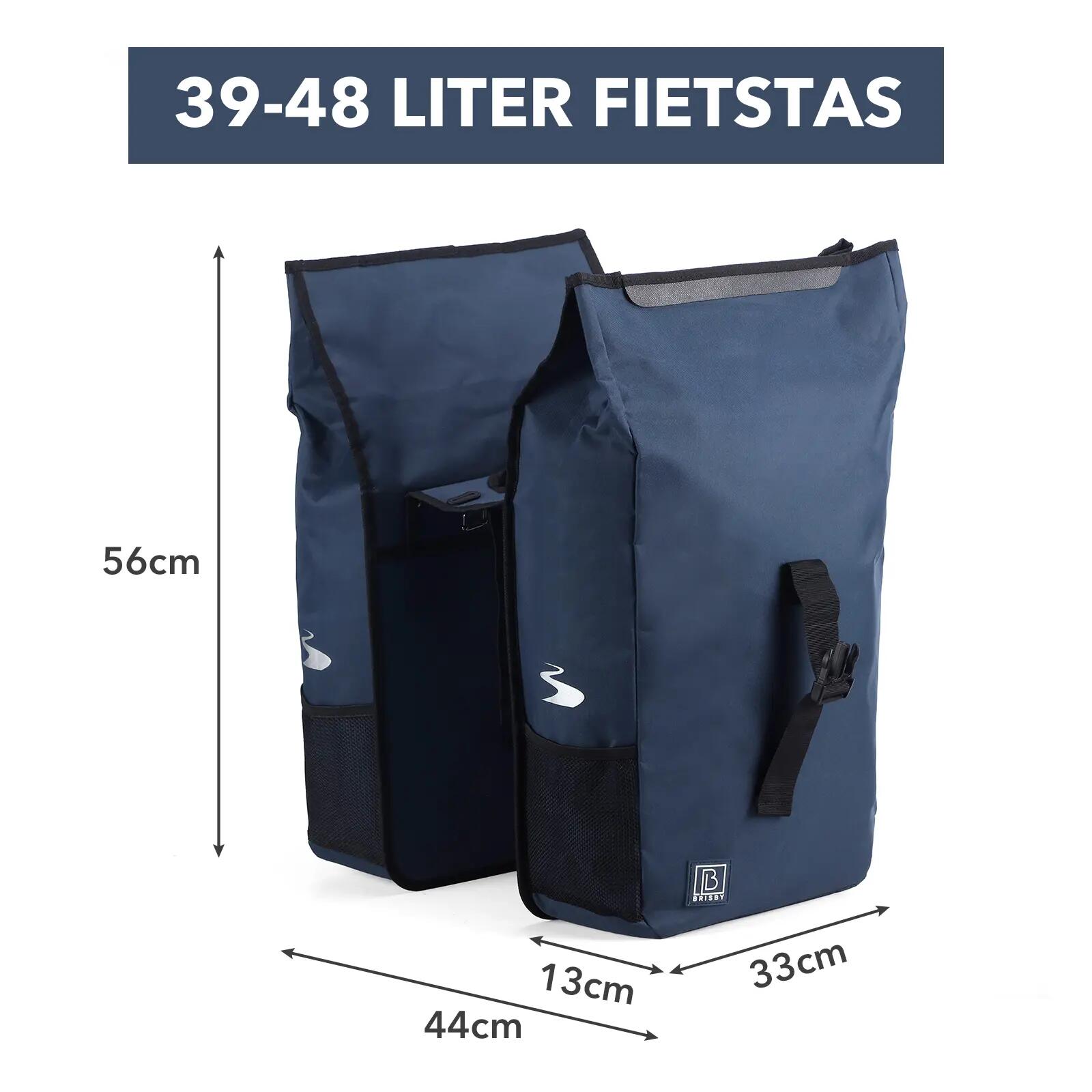 Fietstas Toerfietsen Rolltop 39L Dubbel Waterdicht Reflecterend Blauw 3/7