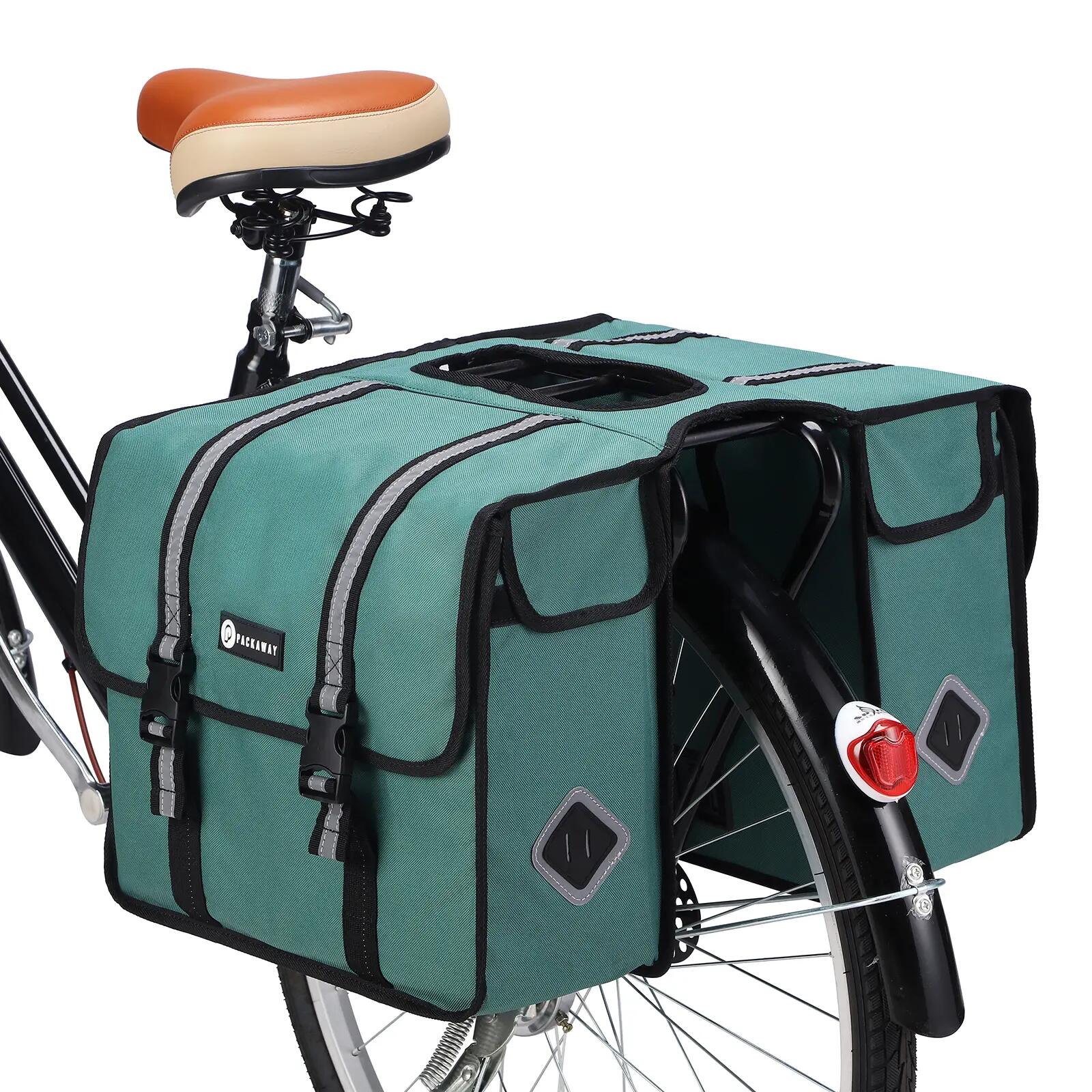 Fietstas Toerfietsen Dubbel 36L Waterdicht Reflecterend Afneembaar Groen 5/7