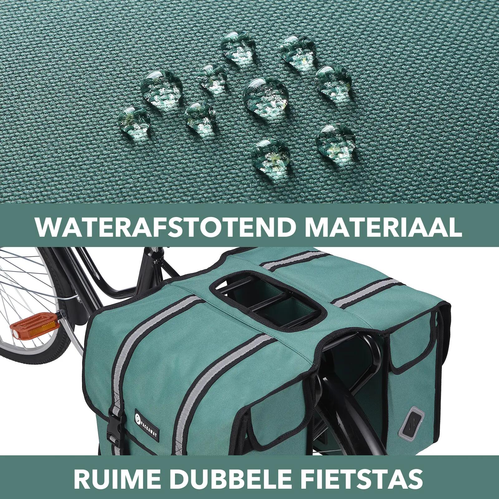 Fietstas Toerfietsen Dubbel 36L Waterdicht Reflecterend Afneembaar Groen 3/7