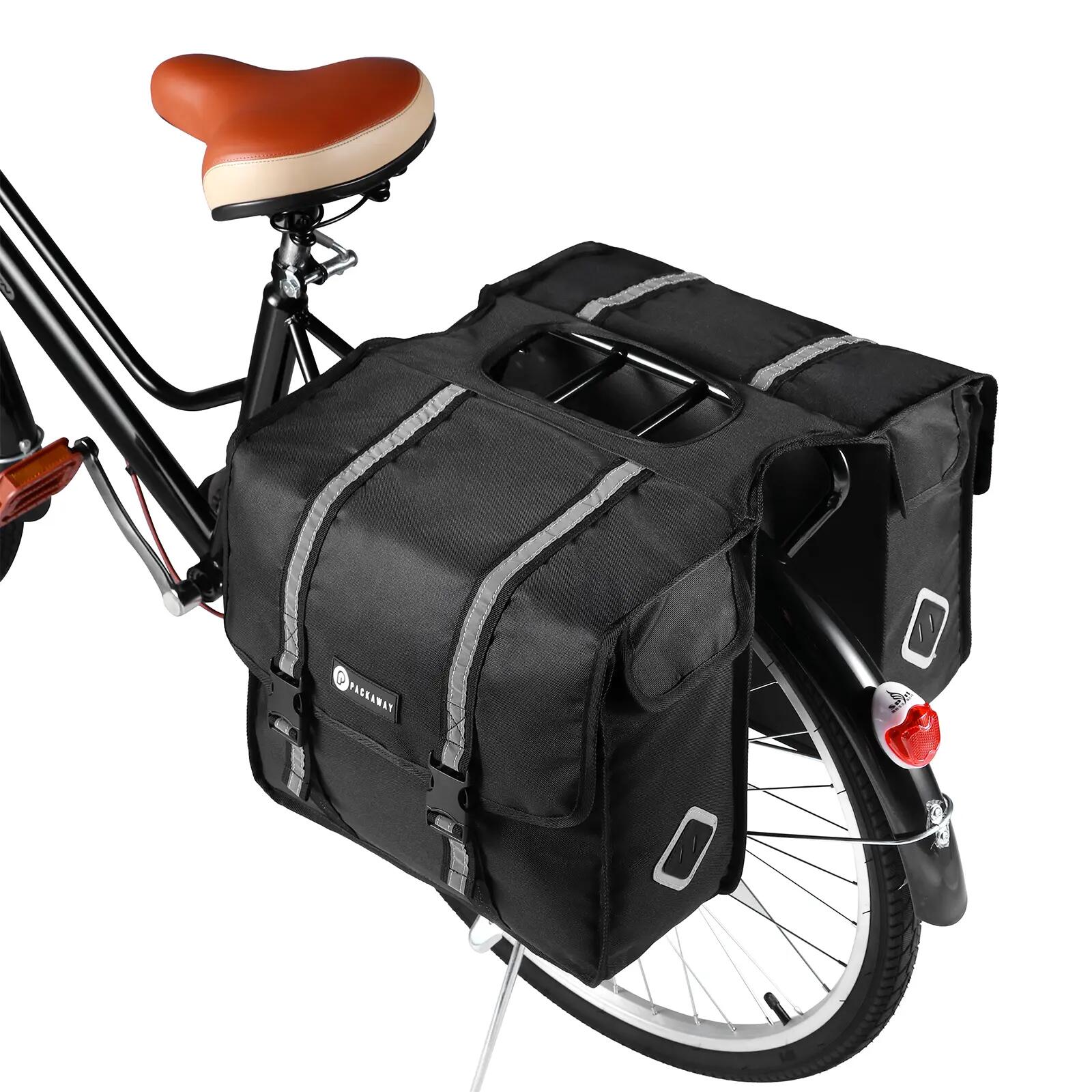 Fietstas Toerfietsen Dubbel 36L Waterdicht Reflecterend Afneembaar Zwart 7/7