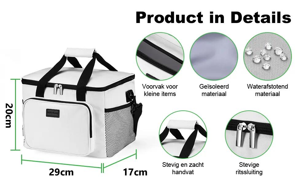 Koelbox Kamperen Fold Set 40L En 15L Incl. 8 Koelelementen Wit 3/7