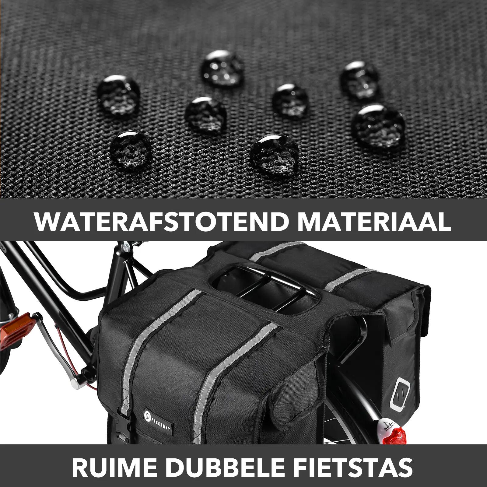 Fietstas Toerfietsen Dubbel 36L Waterdicht Reflecterend Afneembaar Zwart 4/7