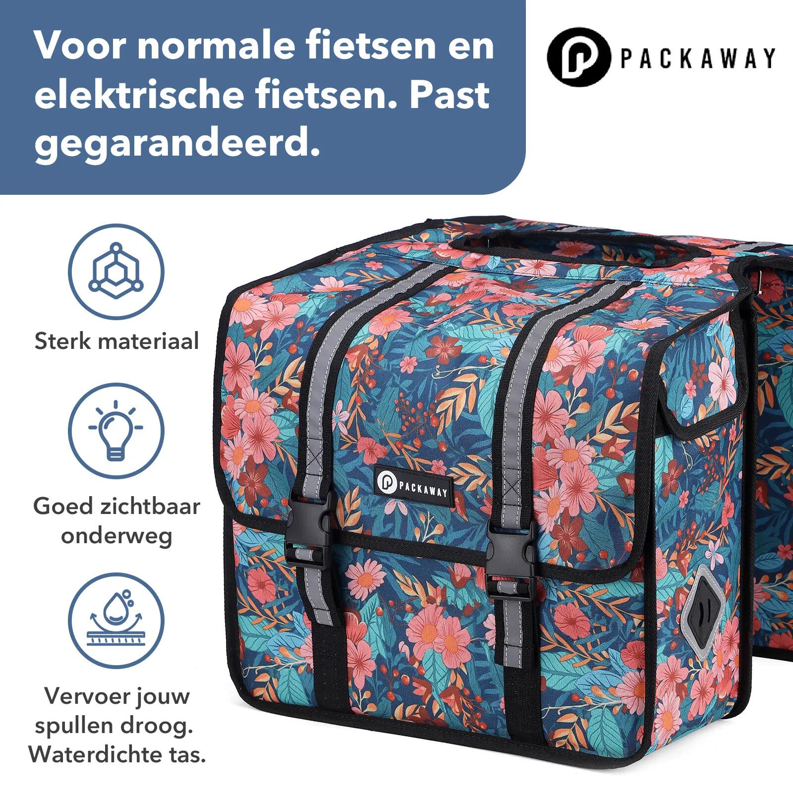 Fietstas Toerfietsen Dubbel 36L Waterdicht Reflecterend Afneembaar Meerkleurig 7/7