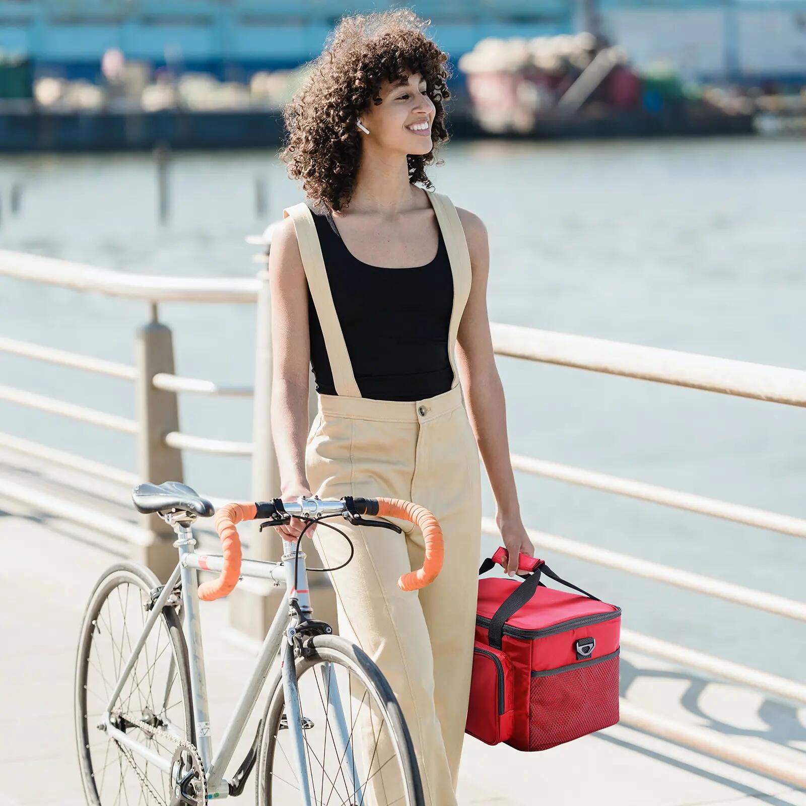 Koelbox Kamperen Fold 15L Opvouwbaar Incl. 2 Koelelementen Rood 6/7