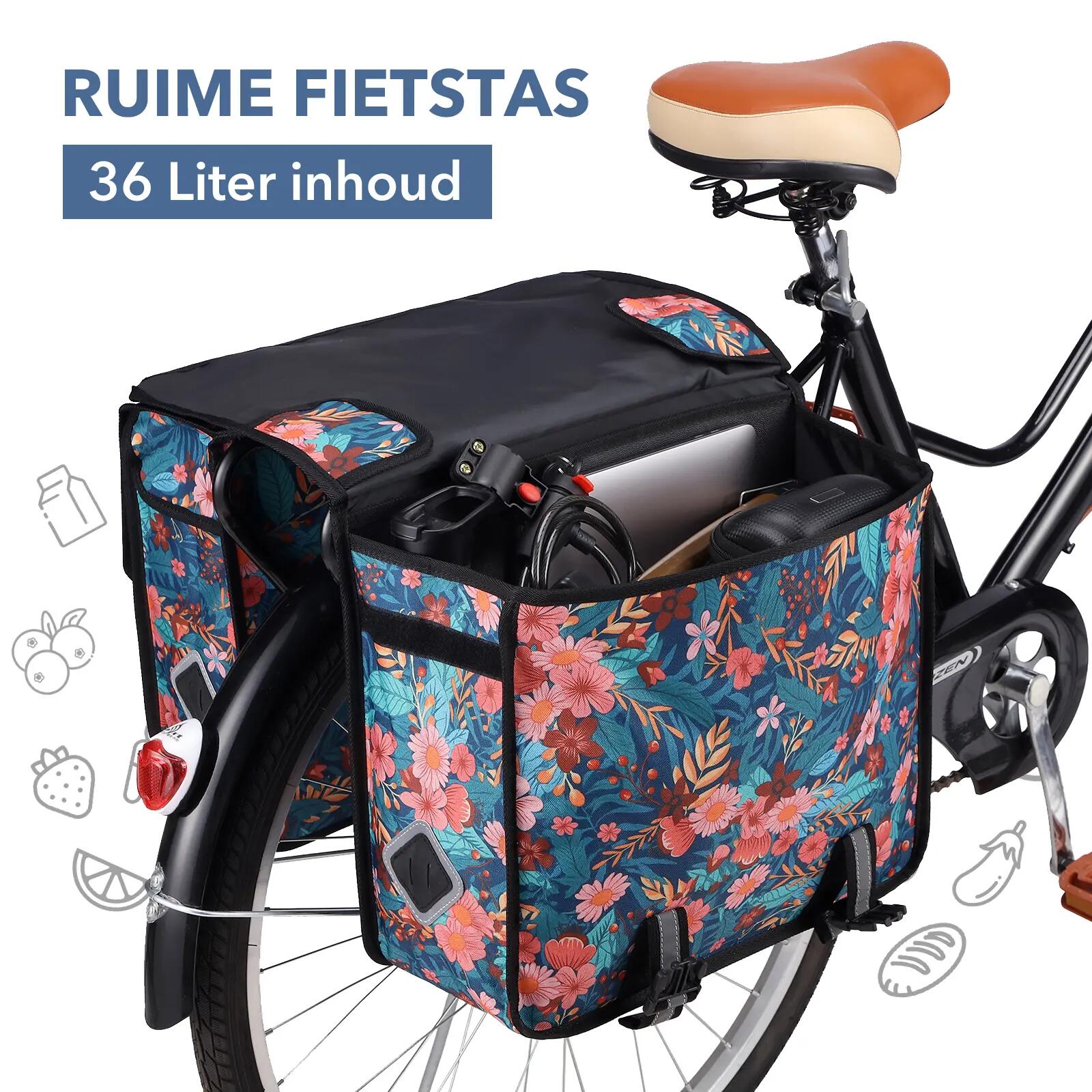 Fietstas Toerfietsen Dubbel 36L Waterdicht Reflecterend Afneembaar Meerkleurig 5/7