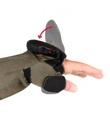Lenz Heat Glove 1.0 Fingercap Hunting Mitten Black/Green 4/7