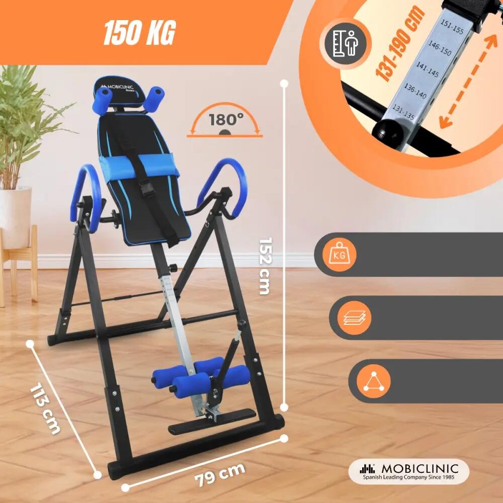 Panca a inversione pieghevole regolabile 131-190cm Max 150kg Acciaio 2/7
