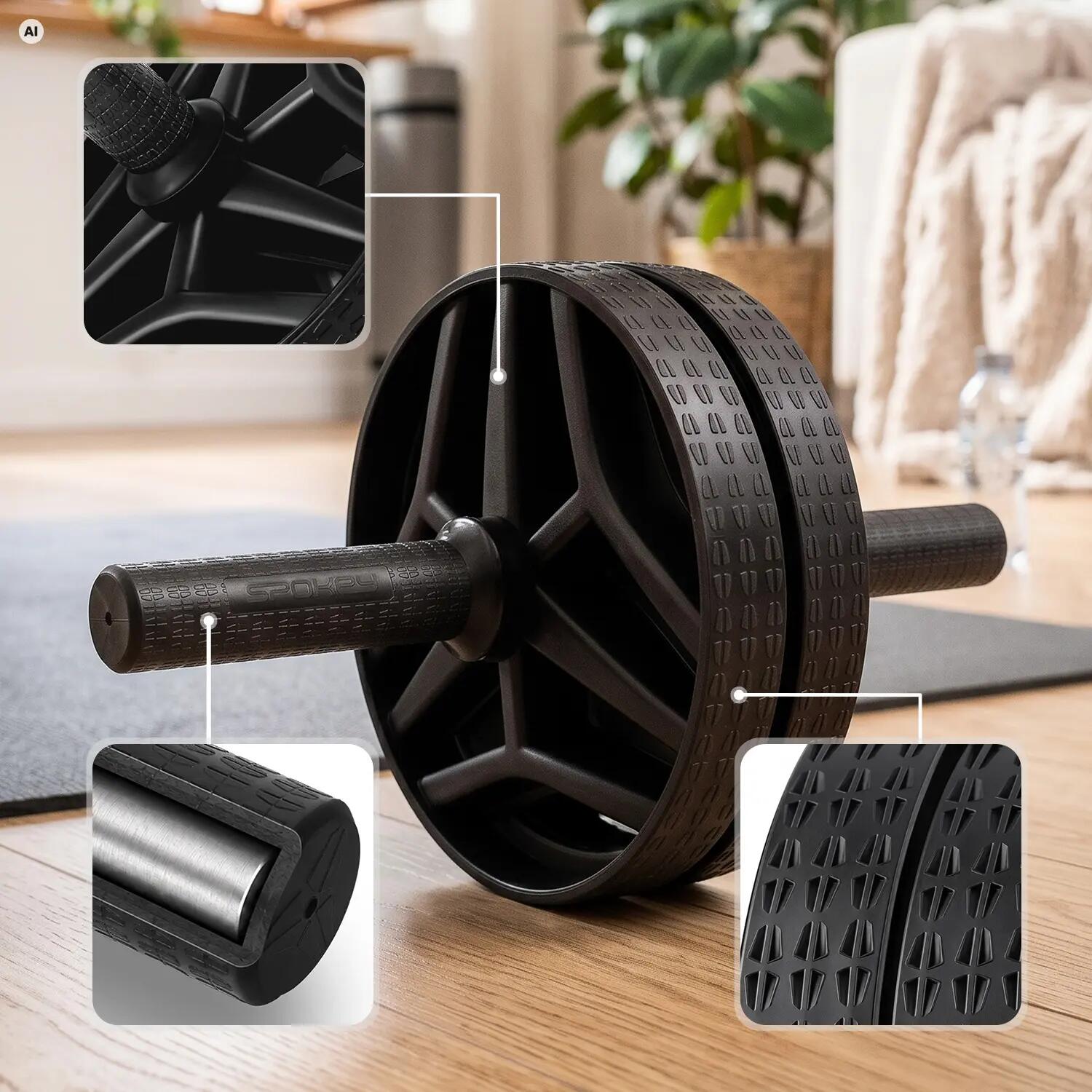 Kółko podwójne do brzuszków Ab wheel wałek do ćwiczeń Spokey Tween 5/8