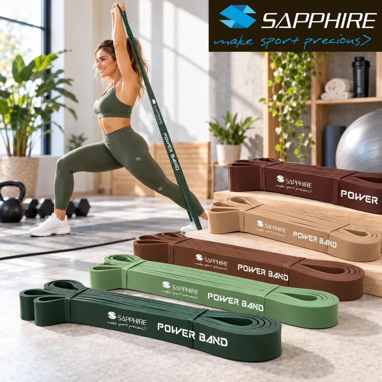 Zestaw gum treningowych Sapphire Power Band - 4 sztuki, pakiet EASY 3/11