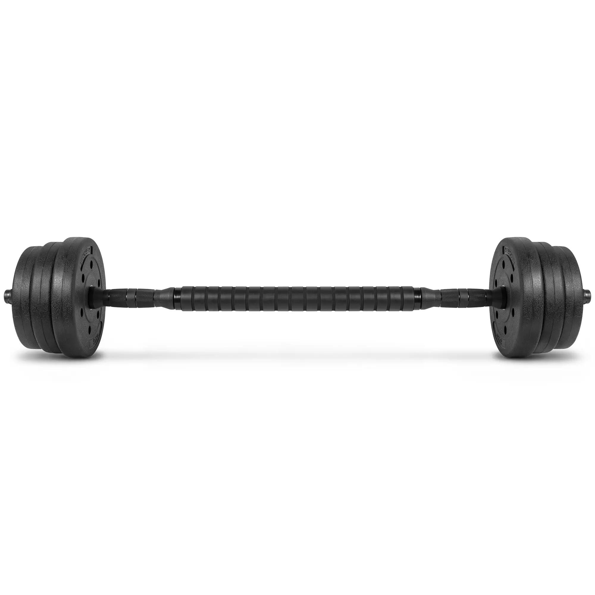 Zestaw 4w1 sztanga hantle kettlebell podpórki do pompek Spokey Pondus Set 20 kg 8/14