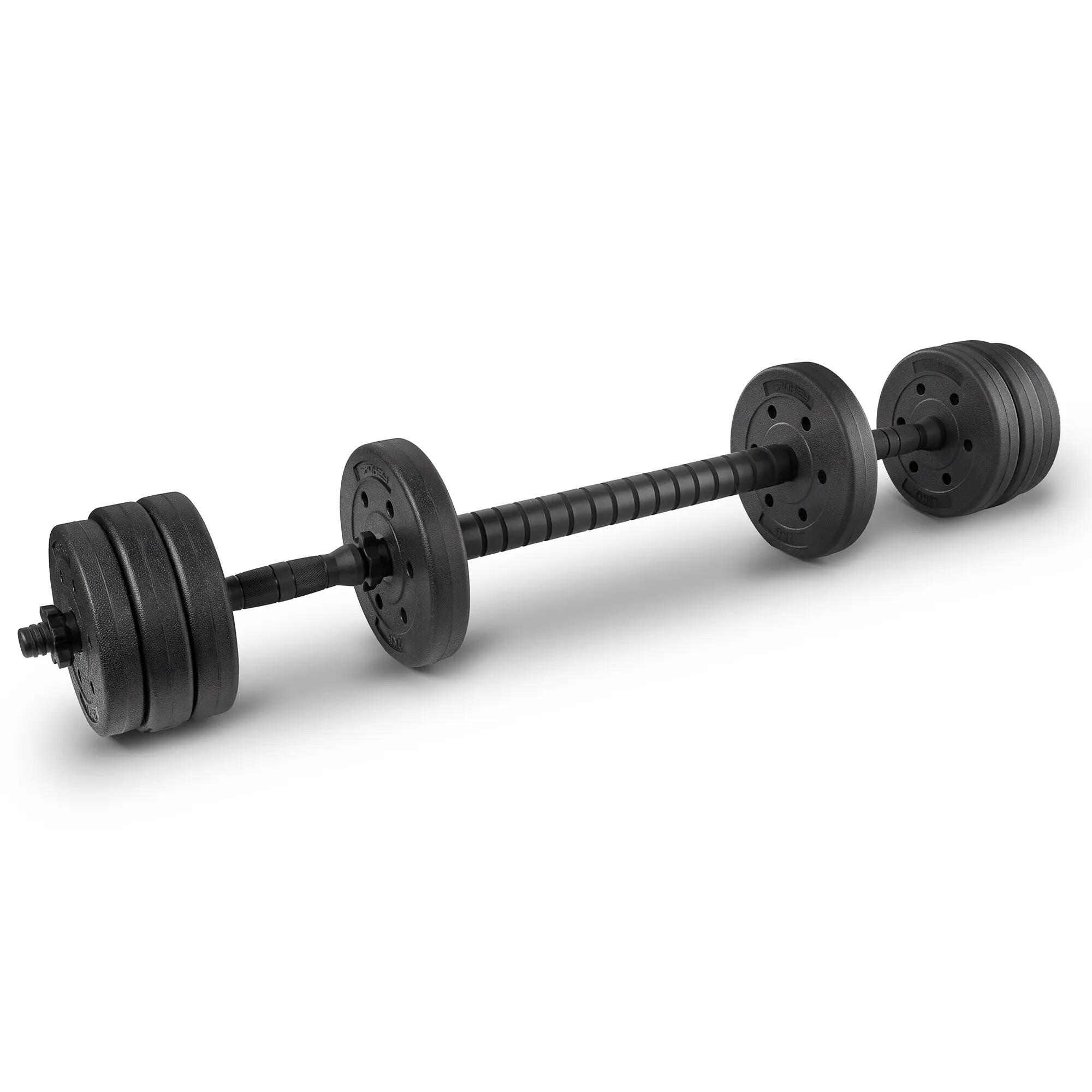 Zestaw 4w1 sztanga hantle kettlebell podpórki do pompek Spokey Pondus Set 20 kg 5/14